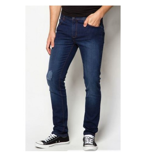 仿旧窄身牛仔裤