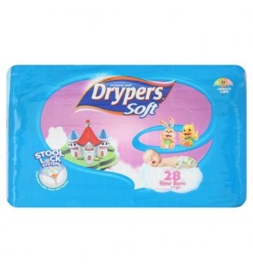 Drypers柔软的新生儿至5公斤的宝宝一次性纸尿布