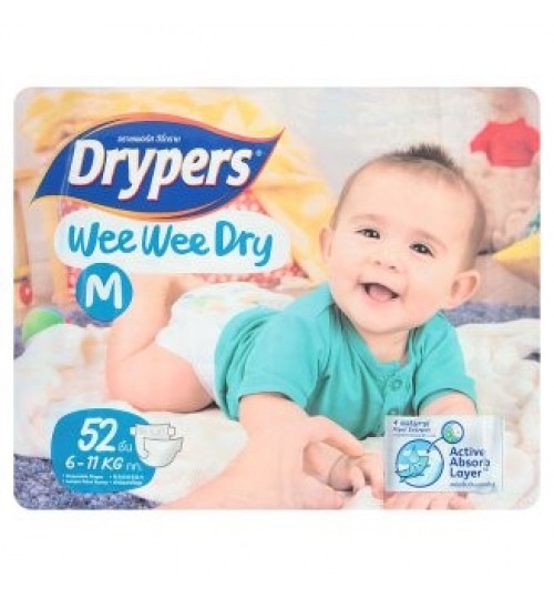 Drypers Wee Wee 干爽型的中号6-11公斤一次性纸尿布