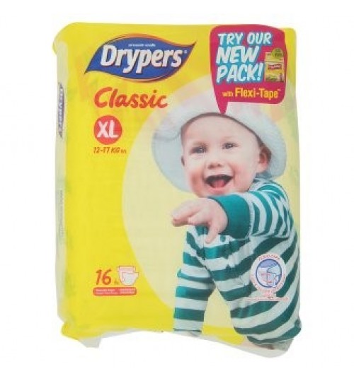 Drypers经典的特大号12-17公斤一次性纸尿布	32片