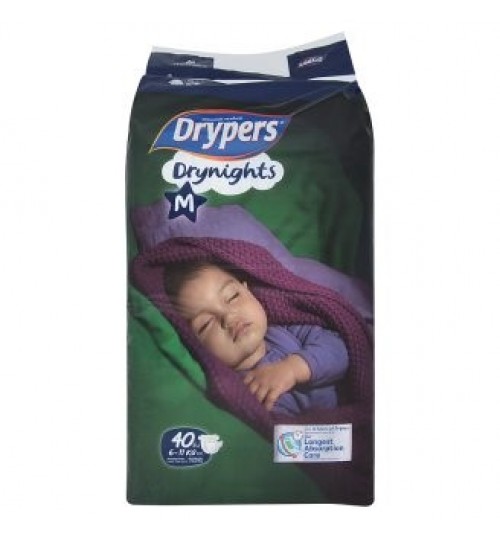 Drypers Drynights夜用的中号6-11公斤一次性纸尿布