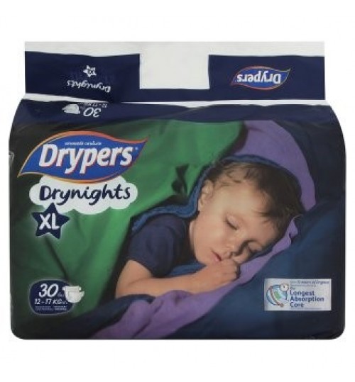 Drypers Drynights夜用的特大号12-17公斤一次性纸尿布