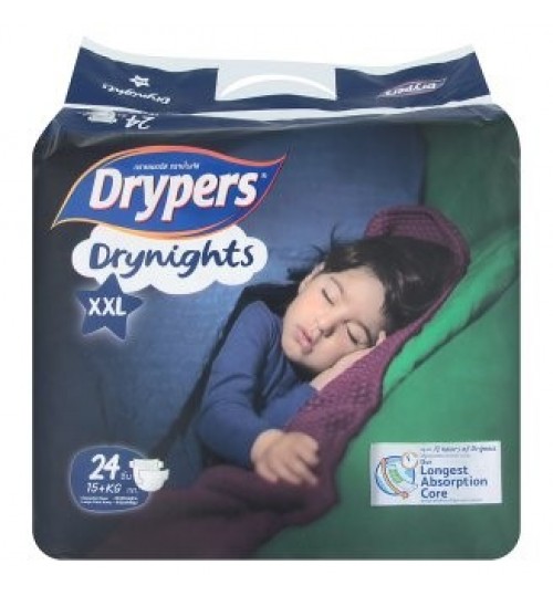 Drypers Drynights夜用的超大号15公斤以上的一次性纸尿布