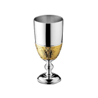 （尤指盛水的）無柄高腳杯 - 镀金	（月桂樹）