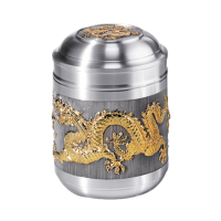茶叶罐（小）- 镀金	（龙）