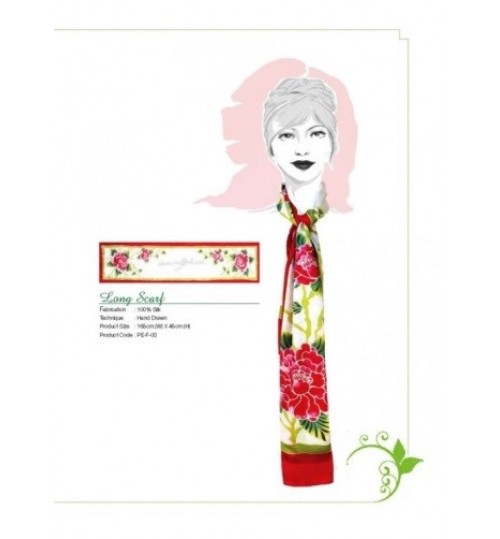 100%手工绘制丝绸围巾（长）