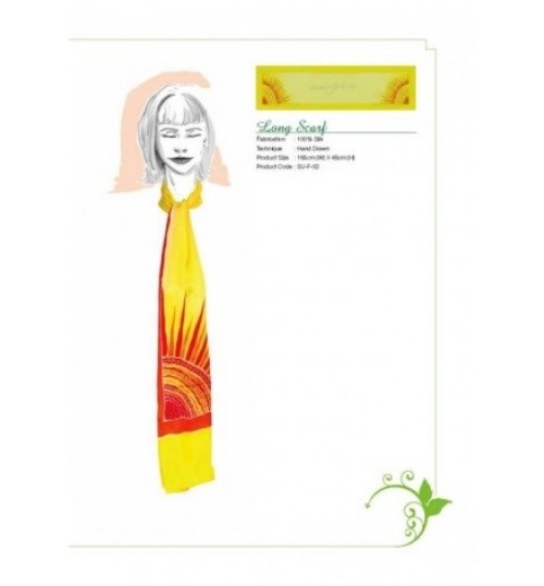 100%手工绘制丝绸围巾（长）