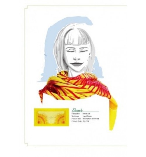 100%手工绘制丝绸披巾 