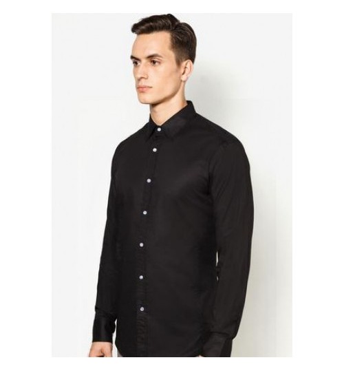 基本修身长袖衬衫